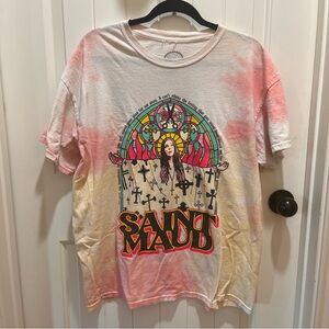 Studiohouse Designs Saint Maud Pink and Yellow Tie Dye Shirt - XL